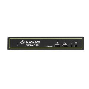 Black Box EMD2000PE-R-P DVI KVM-over-IP Extender Receiver, Single-Monitor, DVI-D, USB 2.0, Audio, PoE, Dual Network Ports RJ45 and SFP